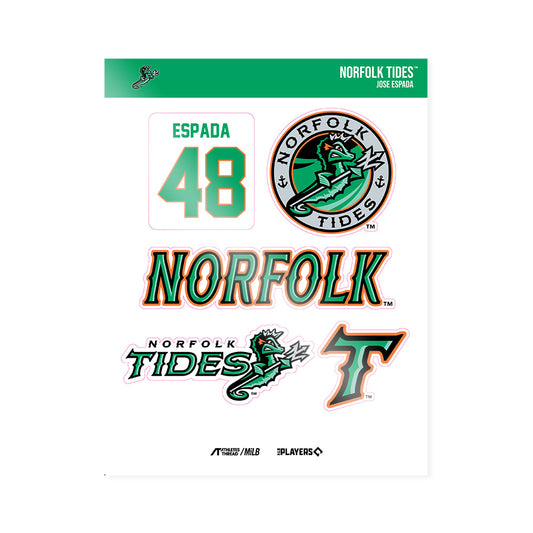Norfolk Tides - MILB Baseball : Jose Espada - Sticker Sheet-0