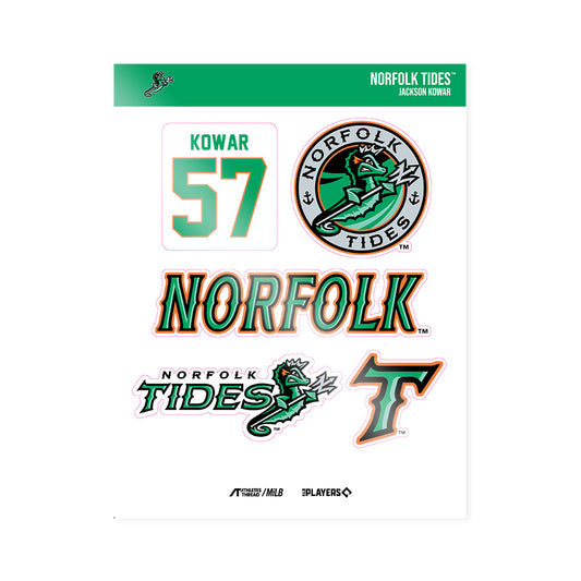 Norfolk Tides - MILB Baseball : Jackson Kowar - Sticker Sheet-0