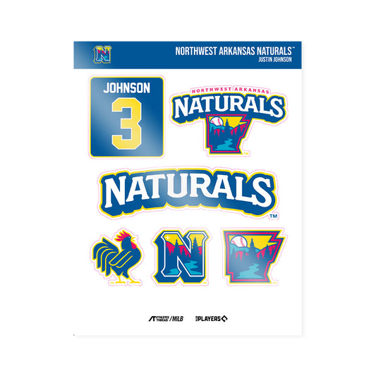 NW Arkansas Naturals - MILB Baseball : Justin Johnson - Sticker Sheet-0