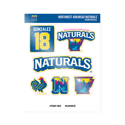 NW Arkansas Naturals - MILB Baseball : Ricson Gonzalez - Sticker Sheet-0