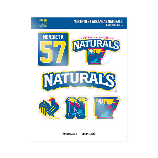 NW Arkansas Naturals - MILB Baseball : Augusto Mendieta - Sticker Sheet-0