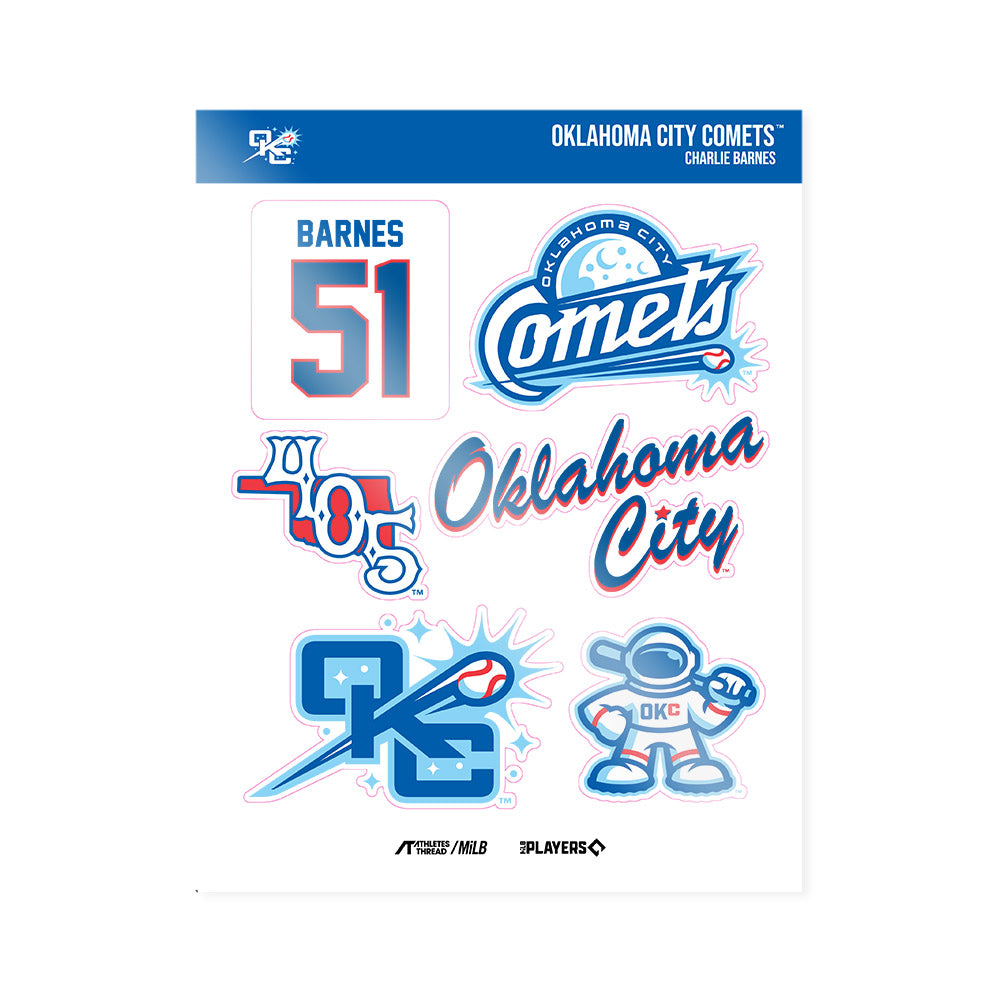 OKC Comets - MILB Baseball : Charlie Barnes - Sticker Sheet-0