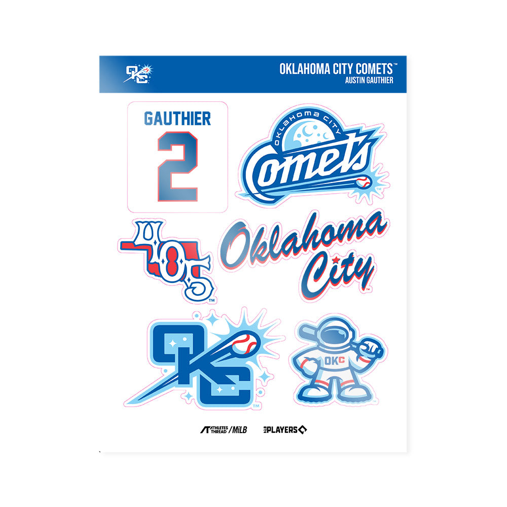 OKC Comets - MILB Baseball : Austin Gauthier - Sticker Sheet-0