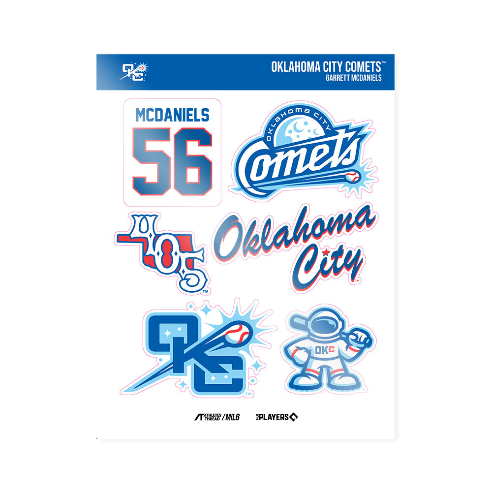 OKC Comets - MILB Baseball : Garrett McDaniels - Sticker Sheet-0