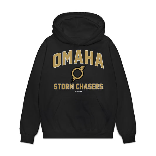 Omaha Storm Chasers - MILB Baseball : Ryan Bergert - Premium Hooded Sweatshirt-0