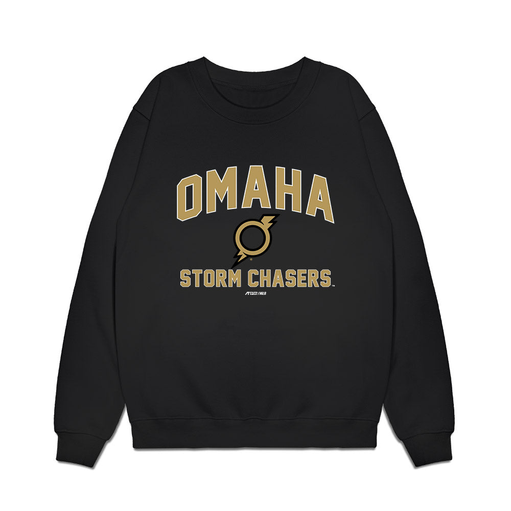 Omaha Storm Chasers - MILB Baseball : James McArthur - Premium Crewneck Sweatshirt-0
