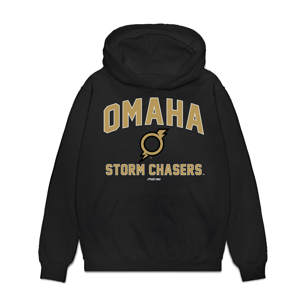 Omaha Storm Chasers - MILB Baseball : Mitch Spence - Premium Hooded Sweatshirt-0