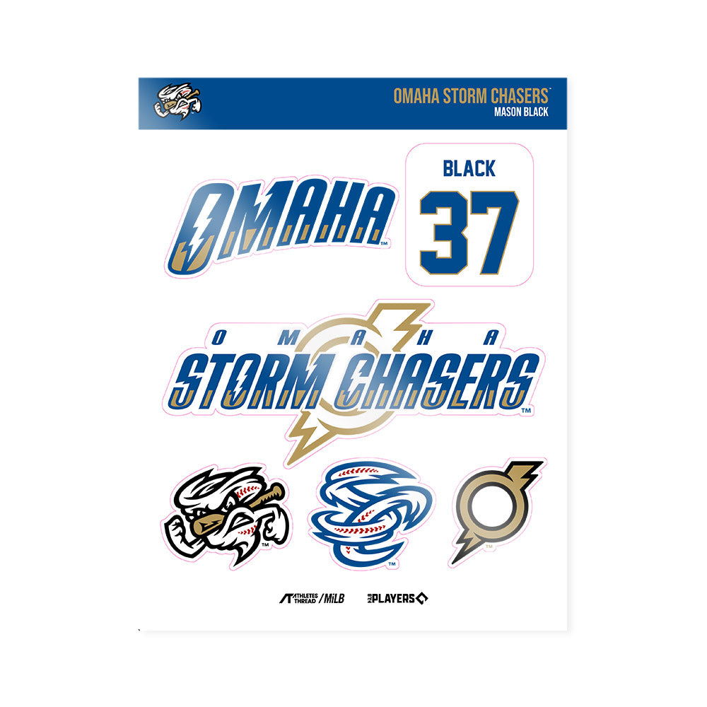 Omaha Storm Chasers - MILB Baseball : Mason Black - Sticker Sheet-0