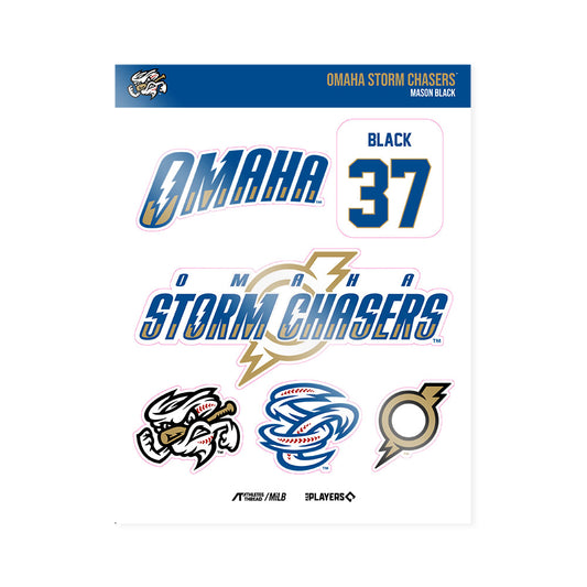 Omaha Storm Chasers - MILB Baseball : Mason Black - Sticker Sheet-0