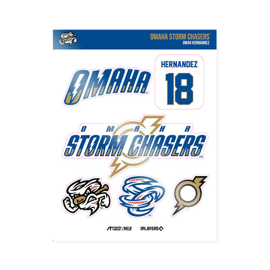 Omaha Storm Chasers - MILB Baseball : Omar Hernandez - Sticker Sheet-0