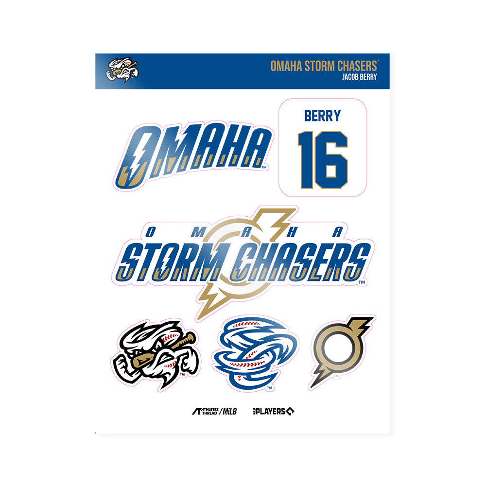Omaha Storm Chasers - MILB Baseball : Jacob Berry - Sticker Sheet-0