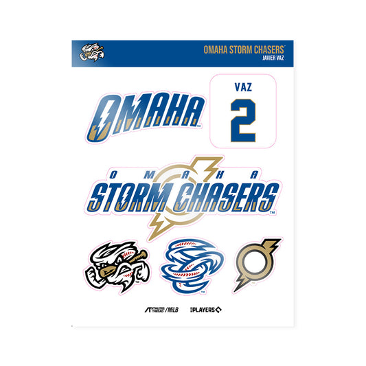 Omaha Storm Chasers - MILB Baseball : Javier Vaz - Sticker Sheet-0