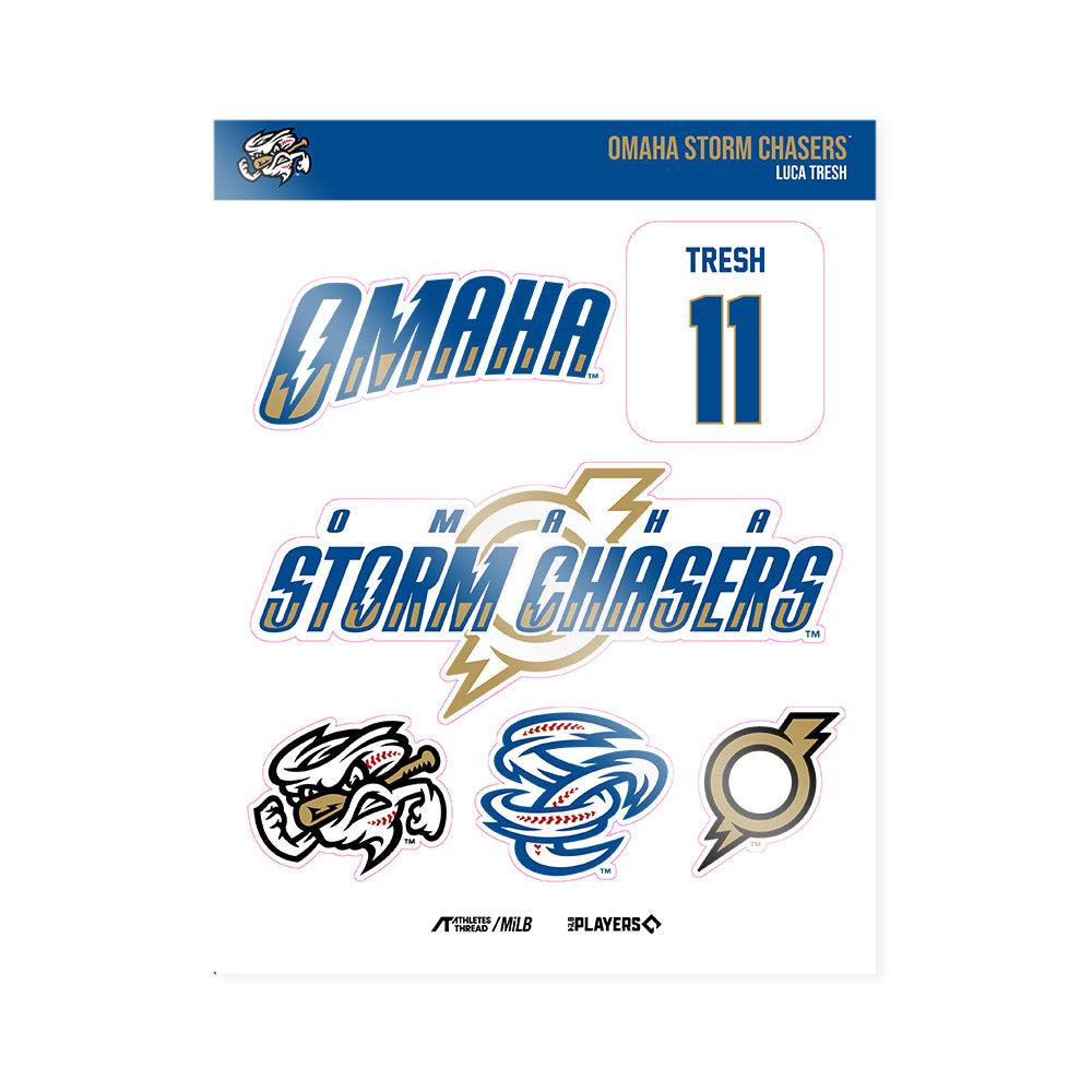 Omaha Storm Chasers - MILB Baseball : Luca Tresh - Sticker Sheet-0