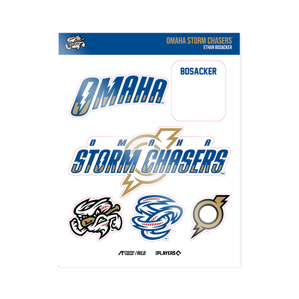 Omaha Storm Chasers - MILB Baseball : Ethan Bosacker - Sticker Sheet-0