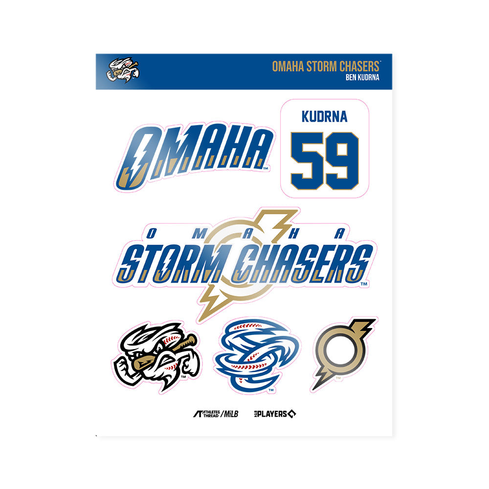 Omaha Storm Chasers - MILB Baseball : Ben Kudrna - Sticker Sheet-0