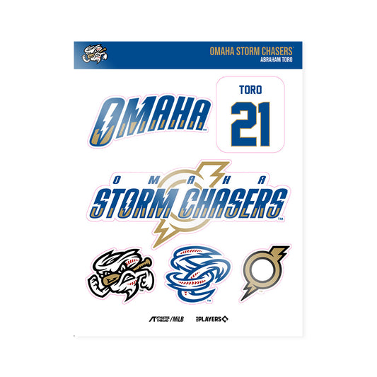 Omaha Storm Chasers - MILB Baseball : Abraham Toro - Sticker Sheet-0