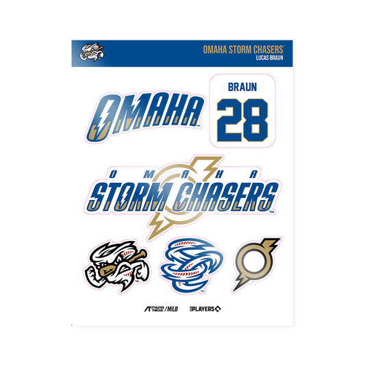 Omaha Storm Chasers - MILB Baseball : Lucas Braun - Sticker Sheet-0
