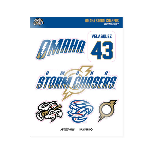 Omaha Storm Chasers - MILB Baseball : Vince Velasquez - Sticker Sheet-0