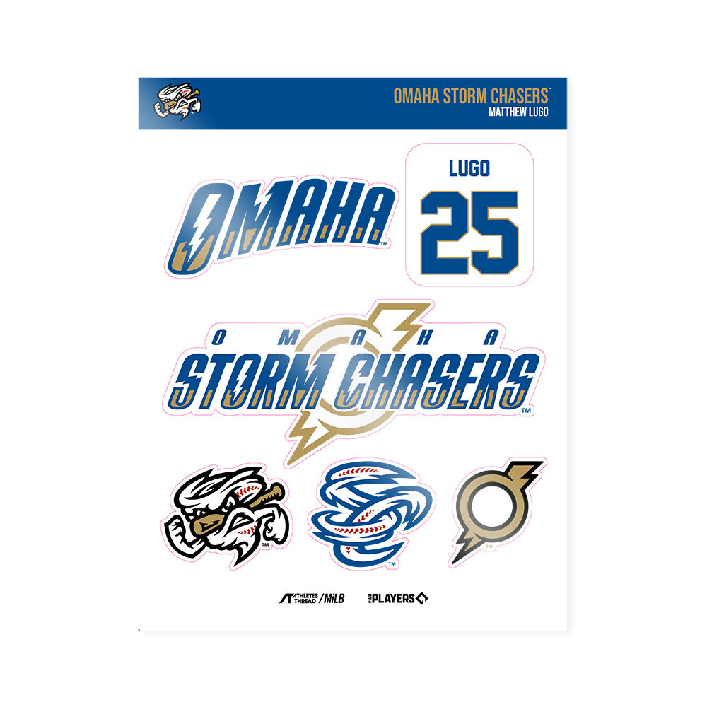 Omaha Storm Chasers - MILB Baseball : Matthew Lugo - Sticker Sheet-0