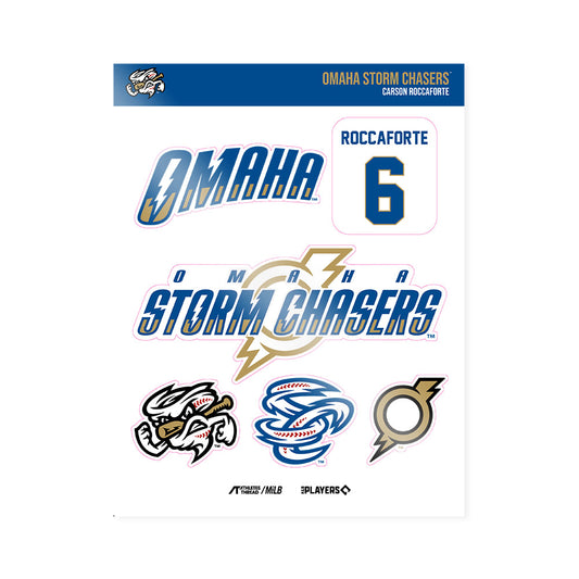 Omaha Storm Chasers - MILB Baseball : Carson Roccaforte - Sticker Sheet-0