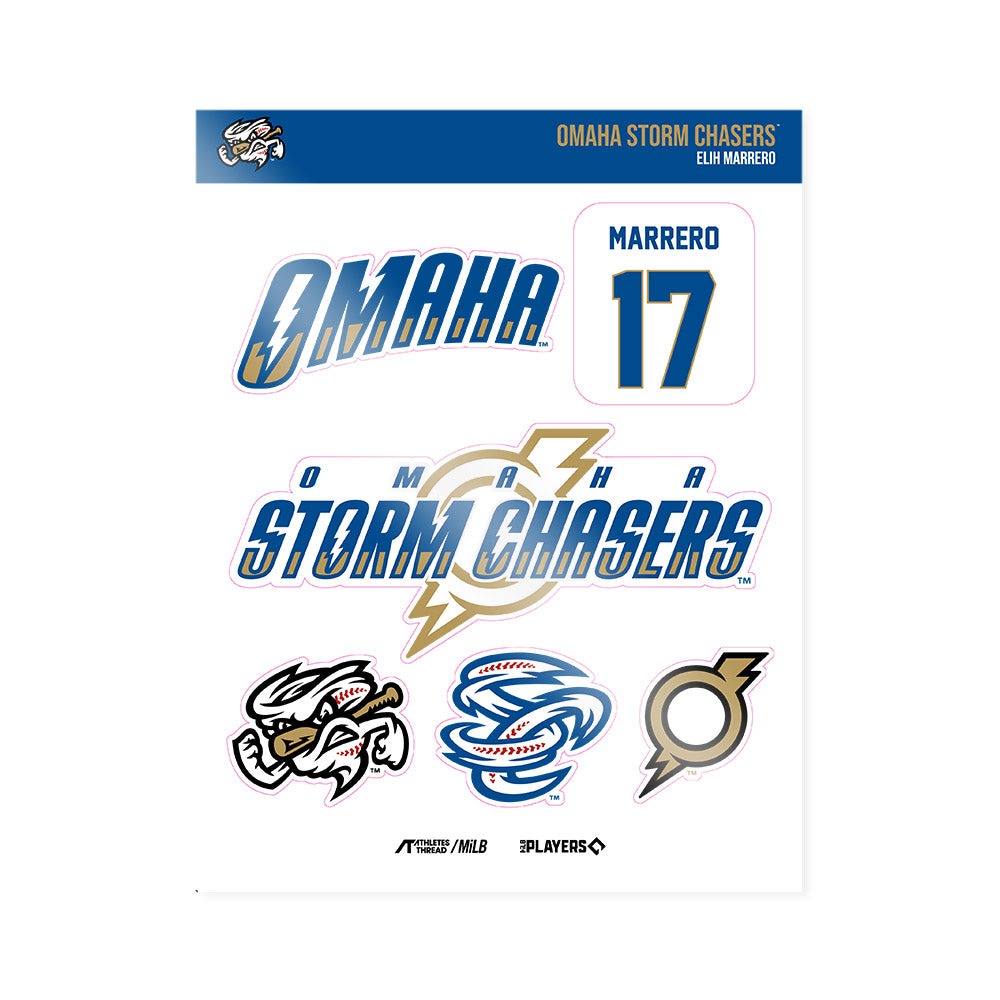 Omaha Storm Chasers - MILB Baseball : Elih Marrero - Sticker Sheet-0