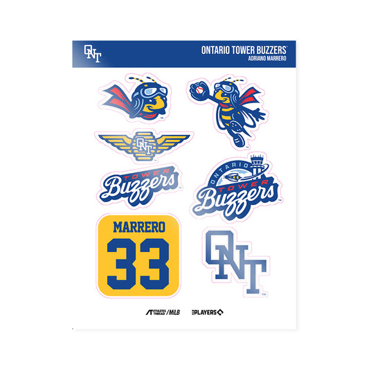 Ontario Tower Buzzers - MILB Baseball : Adriano Marrero - Sticker Sheet-0