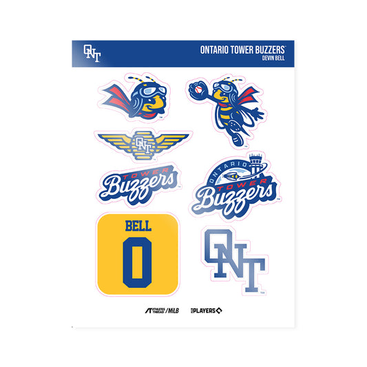 Ontario Tower Buzzers - MILB Baseball : Devin Bell - Sticker Sheet-0