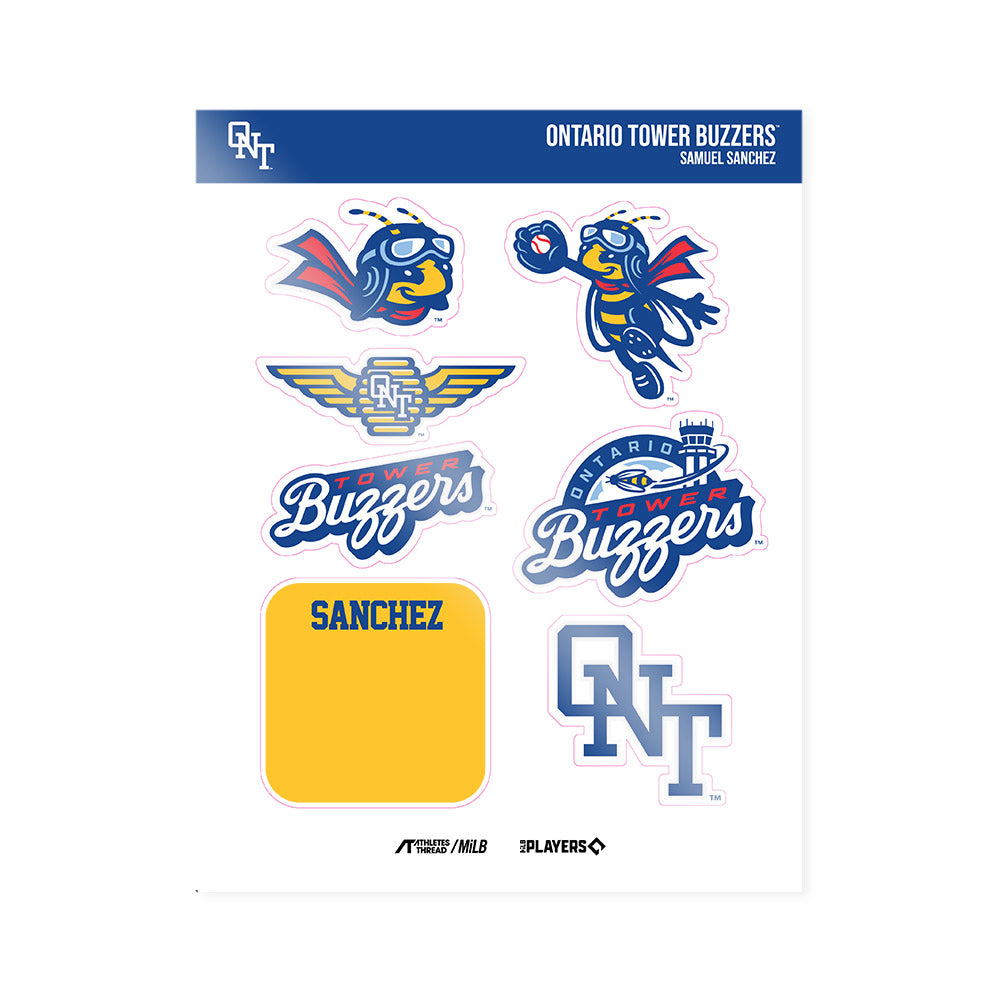 Ontario Tower Buzzers - MILB Baseball : Samuel Sanchez - Sticker Sheet-0