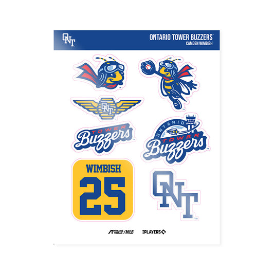Ontario Tower Buzzers - MILB Baseball : Camden Wimbish - Sticker Sheet-0