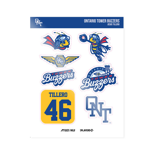 Ontario Tower Buzzers - MILB Baseball : Jesus Tillero - Sticker Sheet-0