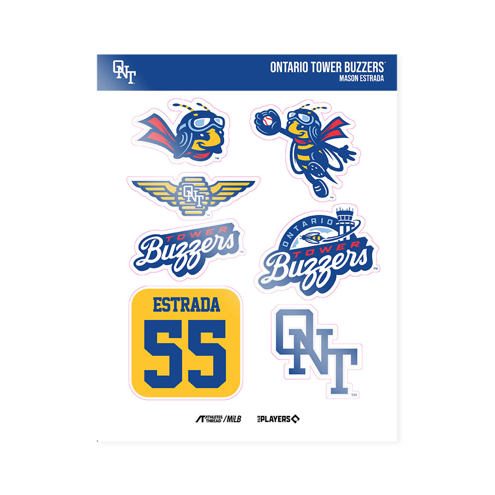 Ontario Tower Buzzers - MILB Baseball : Mason Estrada - Sticker Sheet-0