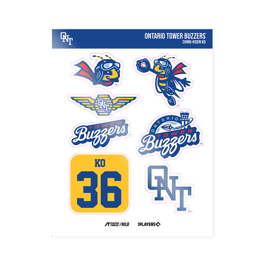 Ontario Tower Buzzers - MILB Baseball : Ching-Hsien Ko - Sticker Sheet-0