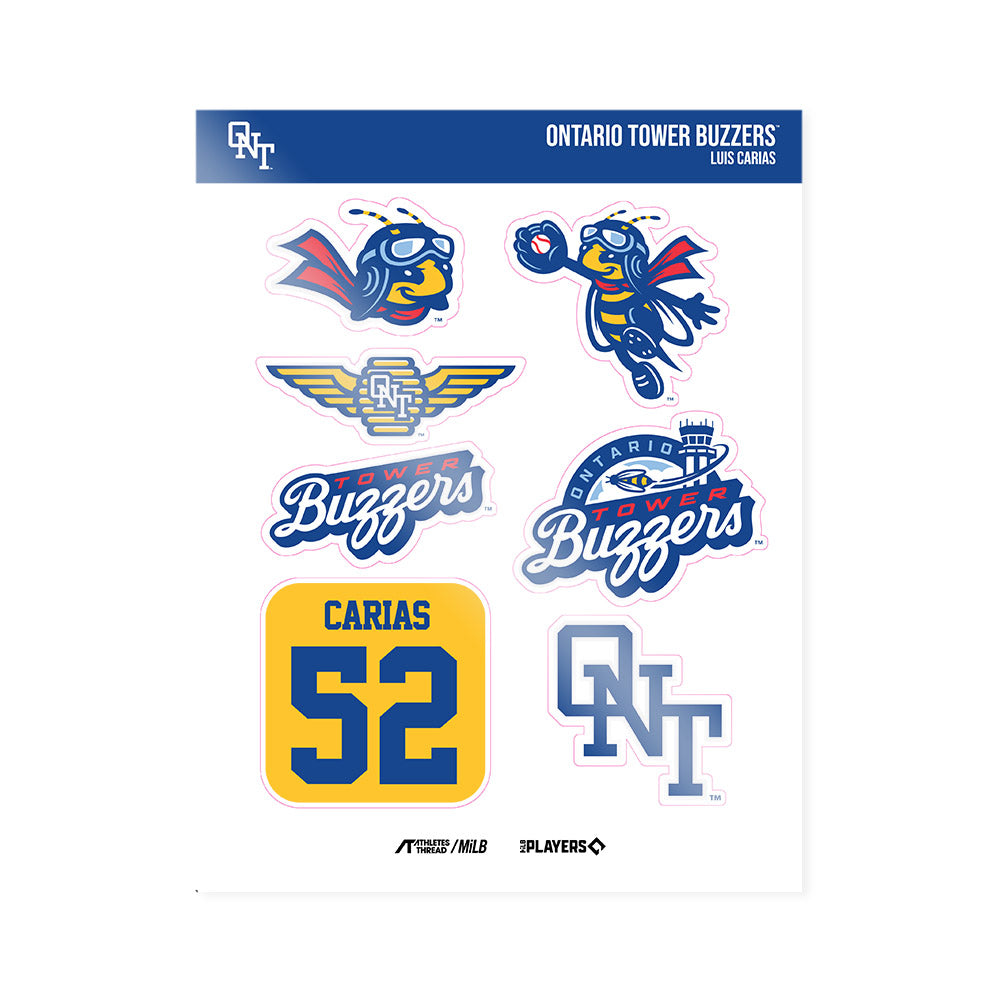 Ontario Tower Buzzers - MILB Baseball : Luis Carias - Sticker Sheet-0