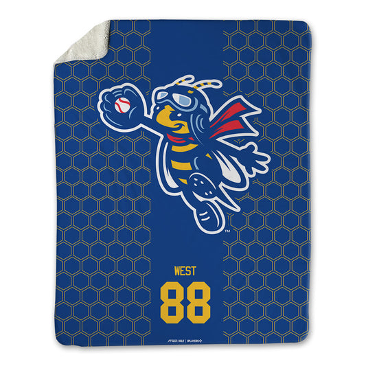 Ontario Tower Buzzers - MILB Baseball : Aidan West - Blanket-0