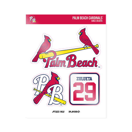 Palm Beach Cardinals - MILB Baseball : Earle Zulueta - Sticker Sheet-0