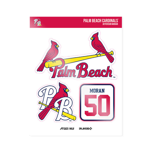 Palm Beach Cardinals - MILB Baseball : Jefferson Moran - Sticker Sheet-0