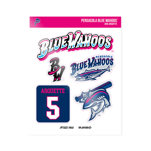 Pensacola Blue Wahoos - MILB Baseball : Aiva Arquette - Sticker Sheet-0