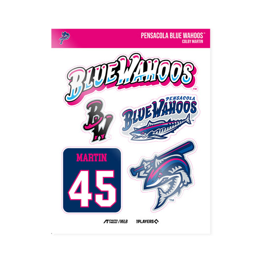 Pensacola Blue Wahoos - MILB Baseball : Colby Martin - Sticker Sheet-0