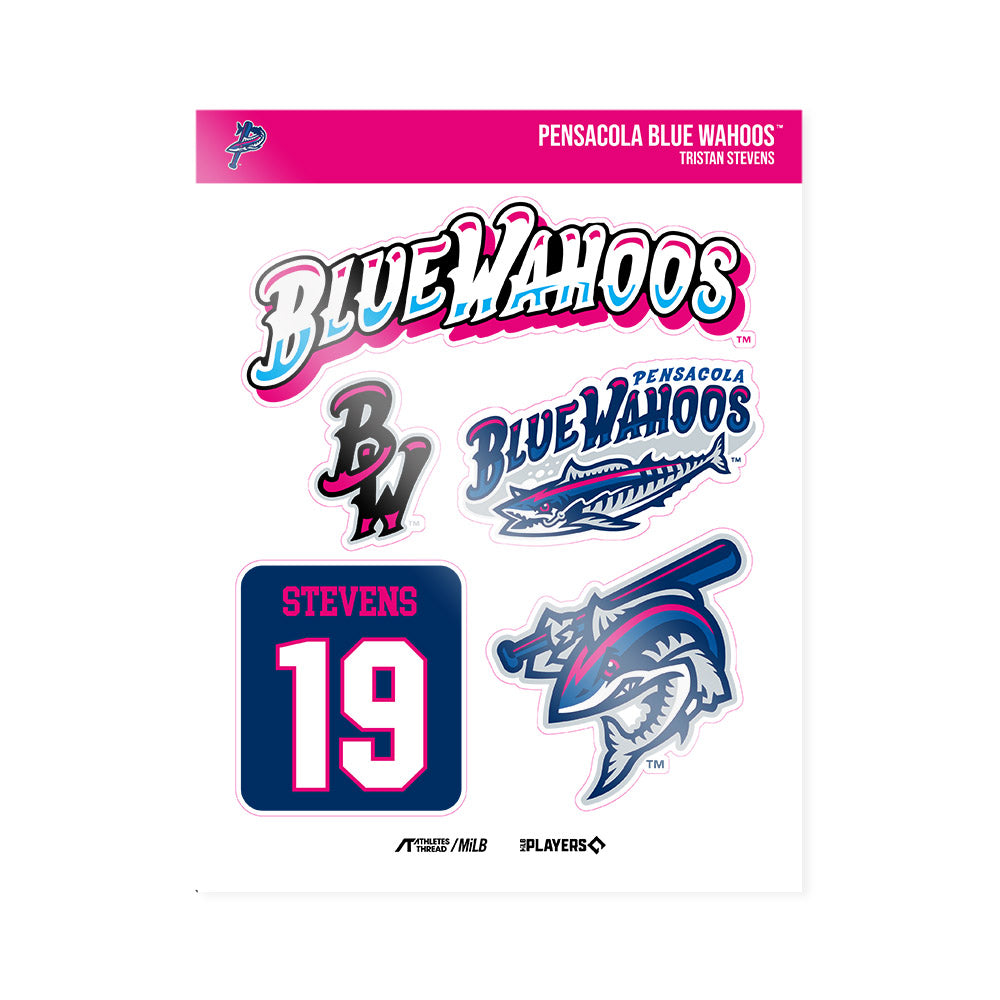 Pensacola Blue Wahoos - MILB Baseball : Tristan Stevens - Sticker Sheet-0