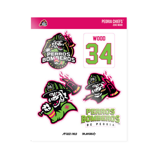 Peoria Chiefs - MILB Baseball : Zeke Wood - Sticker Sheet-0