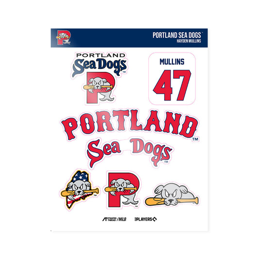 Portland Sea Dogs - MILB Baseball : Hayden Mullins - Sticker Sheet-0
