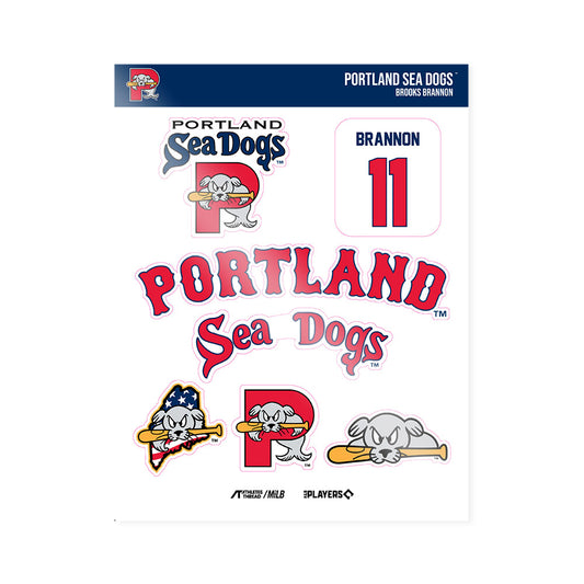 Portland Sea Dogs - MILB Baseball : Brooks Brannon - Sticker Sheet-0