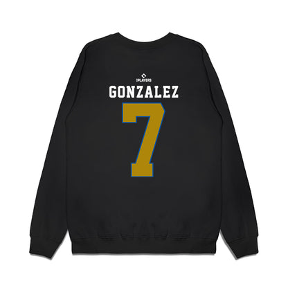 QC River Bandits - MILB Baseball : Asbel Gonzalez - Premium Crewneck Sweatshirt-1