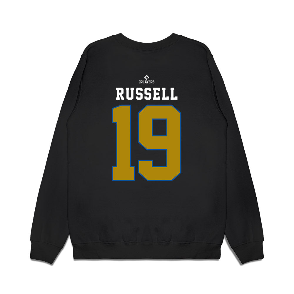 QC River Bandits - MILB Baseball : Stone Russell - Premium Crewneck Sweatshirt-1