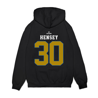 QC River Bandits - MILB Baseball : Rob Hensey - Premium Hooded Sweatshirt-1