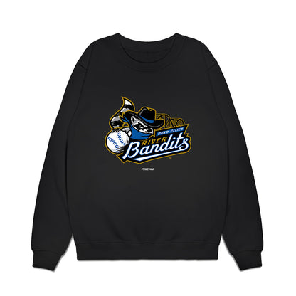 QC River Bandits - MILB Baseball : Jordan Woods - Premium Crewneck Sweatshirt-0