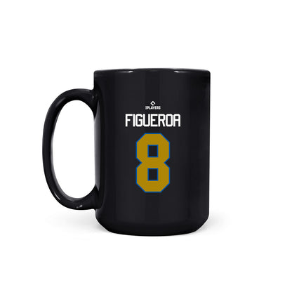 QC River Bandits - MILB Baseball : Derlin Figueroa - Coffee Mug-1