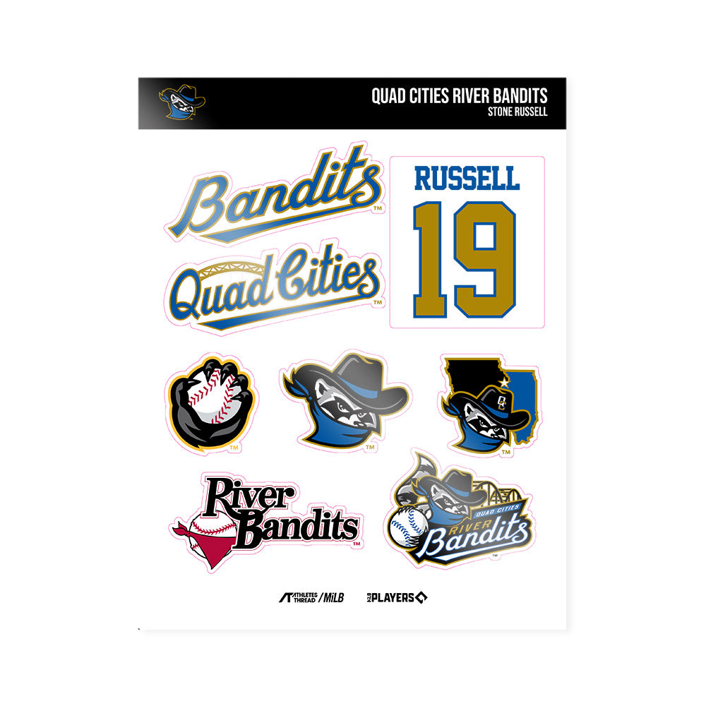 QC River Bandits - MILB Baseball : Stone Russell - Sticker Sheet-0