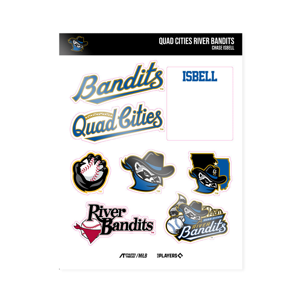 QC River Bandits - MILB Baseball : Chase Isbell - Sticker Sheet-0