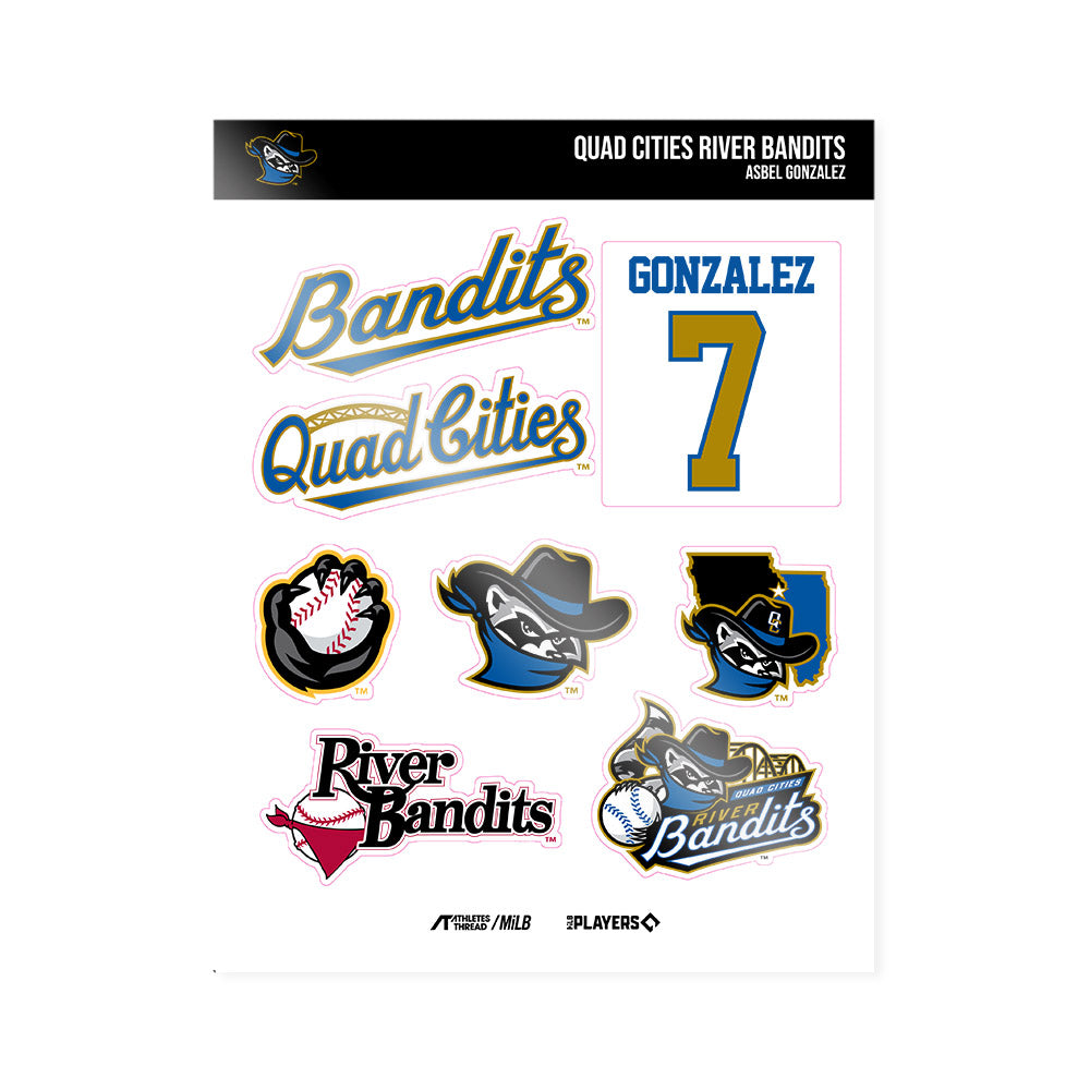 QC River Bandits - MILB Baseball : Asbel Gonzalez - Sticker Sheet-0
